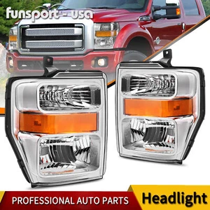 Fits For 2008-2010 Ford F250 F350 F450 Super Duty Pickup Headlights Lamps Pair - Picture 1 of 10