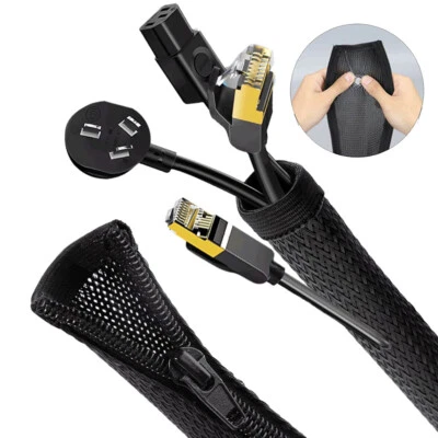 1.2M Cable Tidy Zip Sleeve for PC/TV UPXDUMI Desk Cable Management Organisers UK - Image 1 of 4