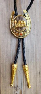 CROSS PRAYING HORSE RED RHINESTONE COWBOY HORSESHOE BOLOTIE WESTERN BOLO TIE - Picture 1 of 3