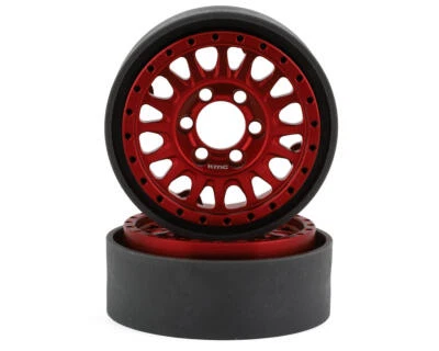 Vanquish Products KMC KM445 Impact 1.9" Beadlock Crawler Wheels (Red) (2) - Image 1 of 4