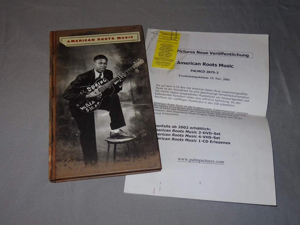 AMERICAN ROOTS MUSIC - V.A. / USA 4-CD-LONG-BOX-SET 2001 & 8 PROMO-SHEETS - Bild 1 von 4