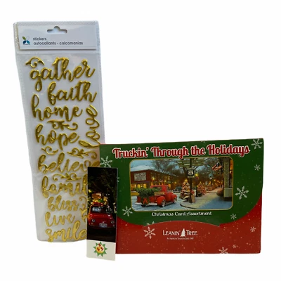 Leanin’ Tree 20 Card Assortment Truckin Through Holidays w/ Stickers & Bookmark  - Image 1 of 4