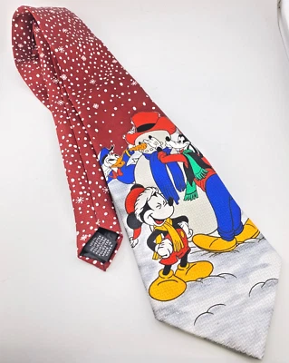 Disney Mickey Mouse Goofy Pato Donald Corbata Cuello Navidad Invierno Muñeco de Nieve 58"X 4" Foto 1 de 4
