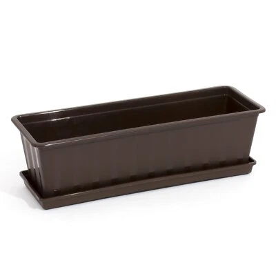 Brown Agro window box 60 cm with tray great for indoor and outdoor - Image 1 of 4