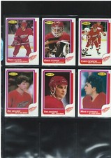 1986-87 OPC DETROIT RED WINGS PETR KLIMA ROOKIE CARD #151 + 5 CARD LOT NR-MINT