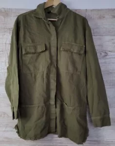 Zara Espalda Letra Bordada Mujeres Trafaluc Bolsillos Ejército Caqui Militar Talla M - Imagen 1 de 12
