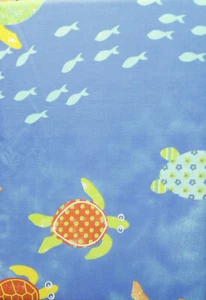 MELISSA HOME DESIGN KIDS MARINE TURTLES LINED CURTAINS IN 66x54 OR 66x72 INCHES - Picture 1 of 4