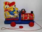 Rare N.Mint 1St Vs.Disney 1940 Donald Duck Choo-Choo Pull Toy # 450-Fisher Price