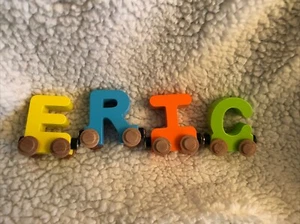 Eric Name Buchstaben personalisiert gelb orange blau grün ideal als Babygeschenk - Bild 1 von 6