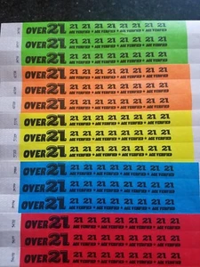 100 ÜBER 21 3/4" TYVEK ARMBÄNDER, ARMBÄNDER FÜR VERANSTALTUNGEN, PAPIERARMBÄNDER - Bild 1 von 1
