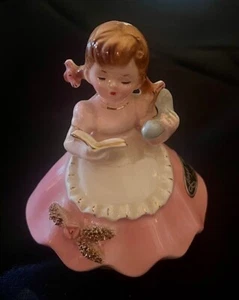 VTG Little Housekeeper Josef Original porcelain Pink dress w/ phone &  book  - Picture 1 of 5