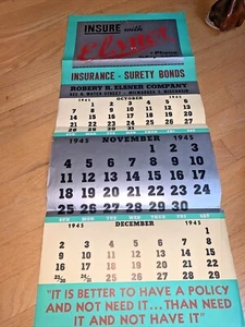 1945 ELSNER INSURANCE COMPANY Calendar 622 N. Water Street MILWAUKEE - Picture 1 of 8