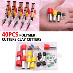 40Pcs Circle Punch Polymer Clay Tools Pottery Ceramics Hole Earring Cutter AU