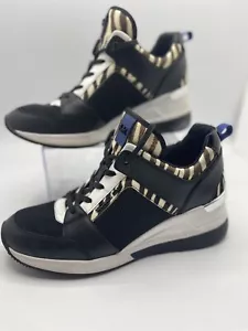 Michael Kors Women's Georgie Platform Sneakers - Black White Sz: 8.5 - Picture 1 of 12