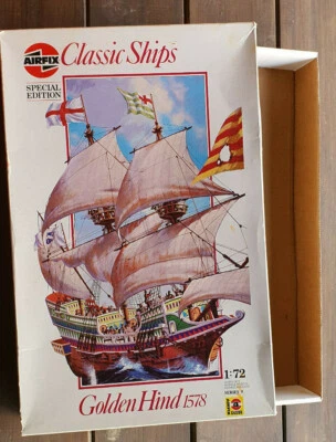 Airfix Scatola Di Modello Vuota Barca Classic Ships Golden Hind 1578 Scala: 1:72 - Immagine 1 di 4