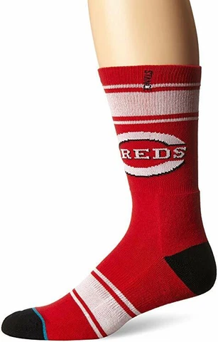 Stance Men's Red Machine MLB Cincinnati Reds Socks SZ: Large 9-12 Red/Black/Whit Cover
