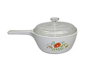 Corning Ware Wildflower Sauce Pan Menuette Dish P-89-B, 1 Pint w/ Pyrex Lid - Picture 1 of 5