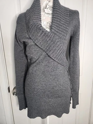 Patty Boutik женщин уголь туго вязаный свитер капот шеи размер L длинные рукава - Изображение 1 из 4