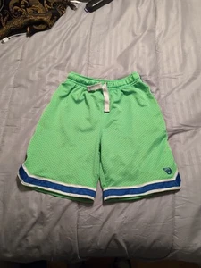 Oshkosh Bigosh Boys Green Blue White Lined Basketball Shorts Size 8 Drawstring - Picture 1 of 8