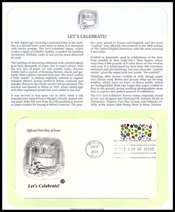 2020 Let's Celebrate 5434 FDC PCS birthday anniversary party confetti Mesa AZ - Picture 1 of 1