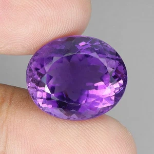 Oval Cut Natural Top Rich Purple Amethyst Uruguay 20.50ct 18x15mm Gemstone - Picture 1 of 14