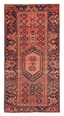 传统复古手工编织东方地毯 3 英尺 1 x 6 英尺 5 英寸羊毛小地毯 — 第 1/4 张图片