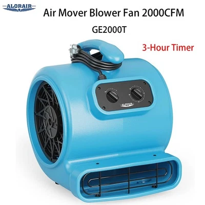 ALORAIR 1/3 Hp 2000CFM Floor Drying Fan Blower Carpet Dryer 3H Timer w/20ft Cord - Image 1 of 4