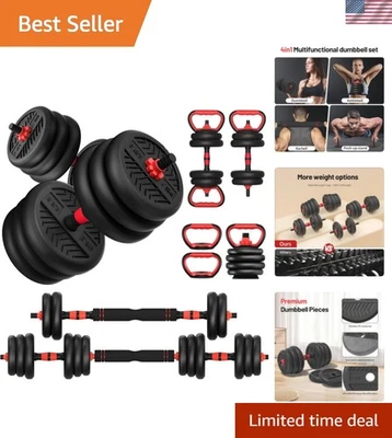 Conjunto de halteres ergonômicos ajustáveis 20/30/40/60/80 lb - Equipamento de treino definitivo - Imagem 1 de 4