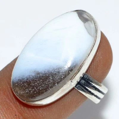 Owhyee Blue Opal 925 Silver Plated Handmade Ring US 8 Unique Gift JW - Image 1 of 3