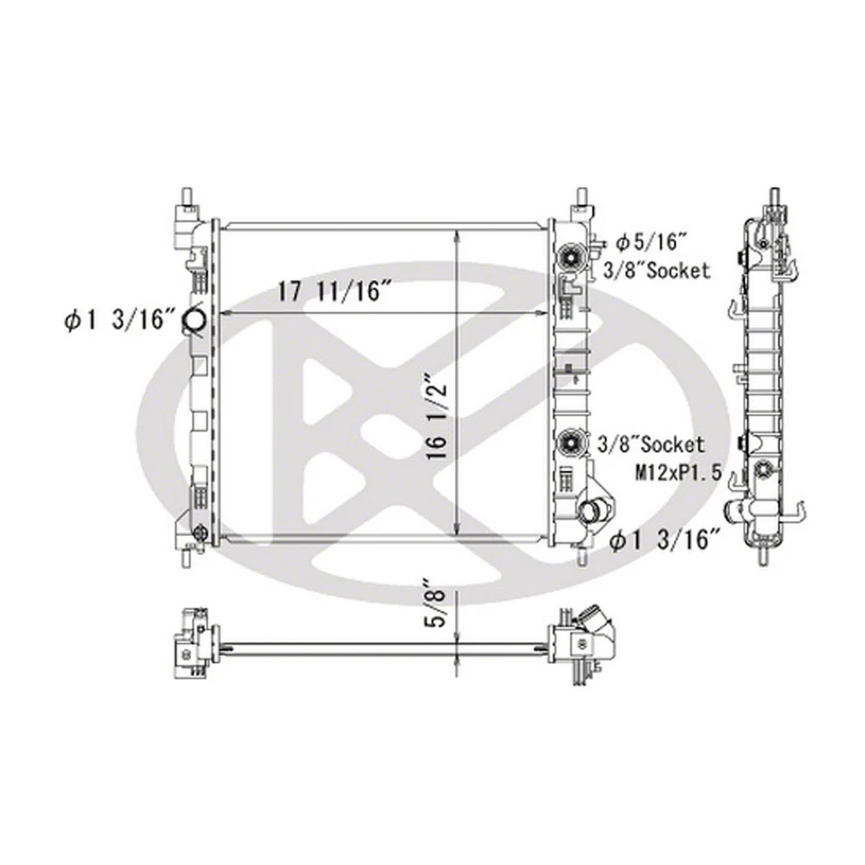 RAD13342 New Replacement Radiator Fits 2013-2015 Chevrolet Spark - Image 1 of 1
