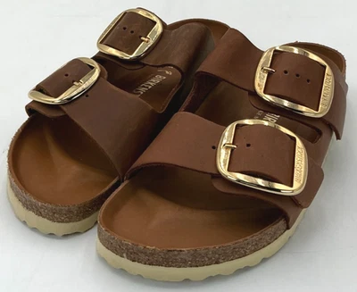 Sandalias Birkenstock Arizona Hebilla Grande Para Mujer Talla 10 EE. UU. 41 UE Coñac Estrechas Foto 1 de 4