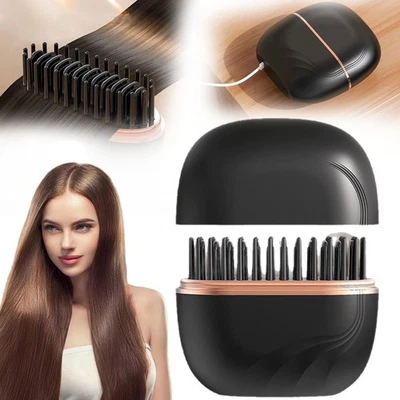 Mini Hair Straightener Brush Rechargeable & Cordless Hair Straightener Comb - image 1 of 4