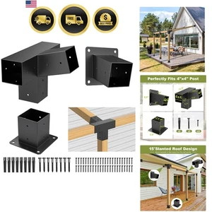 Pergola Bracket Set 3-Way Wall Mount Extension Kit for Porch Gazeebo Backyard - Picture 1 of 8