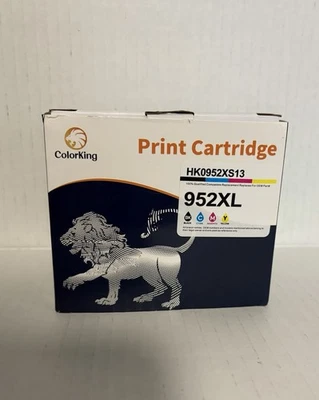 Paquete de 4 cartuchos de tinta ColorKing Reman 952 XL sellados nuevos para HP 952XL en caja Foto 1 de 3