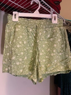 Sonoma, Girls, High rise shorts, Green floral, small - Image 1 of 4