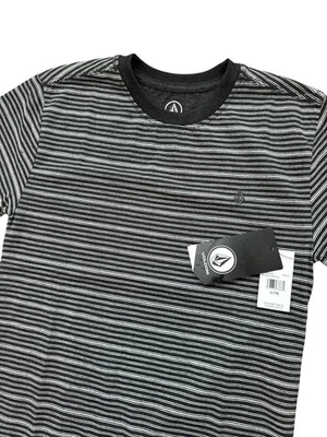 Volcom Youth Boys T-Shirt Size Large (14) Gray & White Stripe NWTS - Image 1 of 4