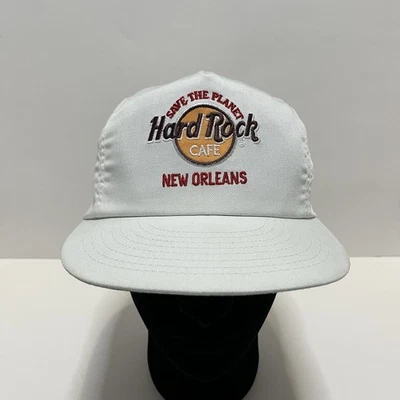 Vintage Hard Rock Cafe New Orleans White Strapback Hat USA Made - Image 1 of 4