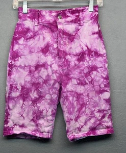 Kayo missy pink tie dye knee length vintage denim mom shorts size 7 - Picture 1 of 9