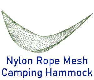Bold Mesh Camping Hammock Nylon Rope Mesh Hammock Suitable for Single Person - Picture 1 of 12