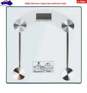 180kg / 396lb Electronic Digital Bathroom Scale LCD Glass Weight Scale Body Gym - Picture 1 of 5