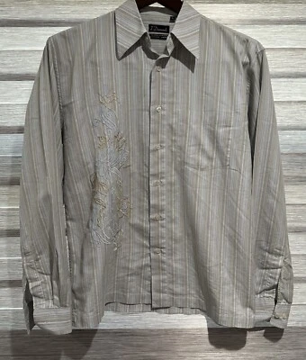 Camisa de Vestir 7 DIAMONDS Grande Manga Larga Premium Tiras Bordadas con Botones Foto 1 de 4