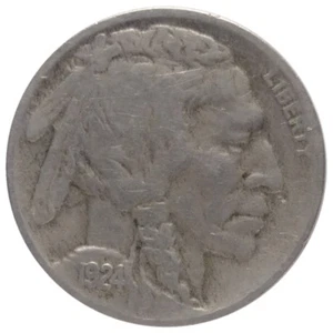 1924-D 5c Buffalo Nickel A1 - Data dura e come nuovo con corno 2/3 - Foto 1 di 6