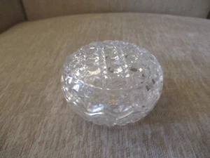 Vintage Anna Hutte Bleikristall 24% Lead Crystal Small Covered Trinket Box, 3" D - Picture 1 of 7