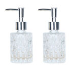 2 Clear Glass Pump 160ml for Soap/Shampoo in Bathroom/Kitchen