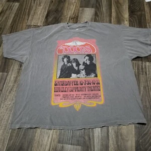 The Doors L/XL Distressed Retro band tee shirt T-shirt Holes Thrashed Gray - Picture 1 of 12
