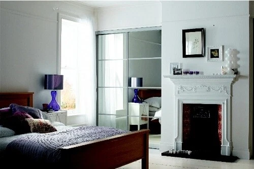 Spacepro 4 Door Mirror Glass 4 Panel Sliding Wardrobe H2260mm x W2998mm - Image 1 of 1