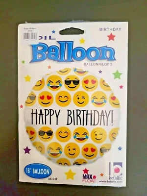 Betallic L.L.C. Globo de lámina de helio EMOJI Happy Birthday 18" (NUEVO) Foto 1 de 4