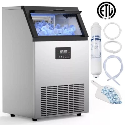 150Lbs Commercial Ice Maker Freestanding Undercounter Ice Cube Machine, ETL NFS - Image 1 of 4