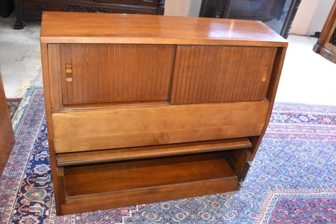 1952 Mid Century Cherry Twin Bookcase Bed Cover
