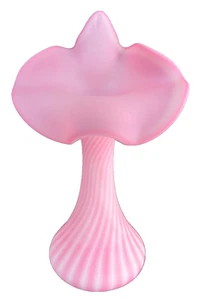 Fenton Satin Glass Rosalene Spiral Optic Jack in The Pulpit Vase (Block F) - Picture 1 of 9